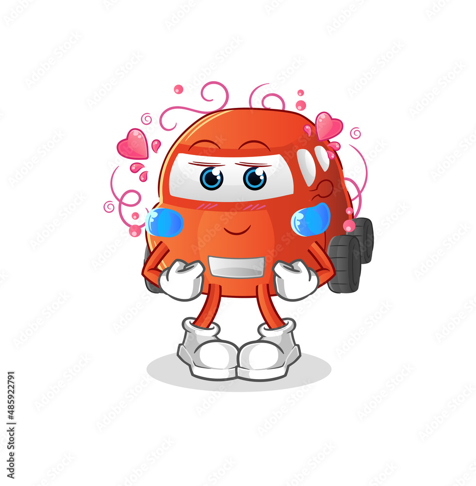 car shy vector. cartoon character