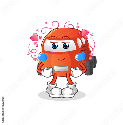 car shy vector. cartoon character