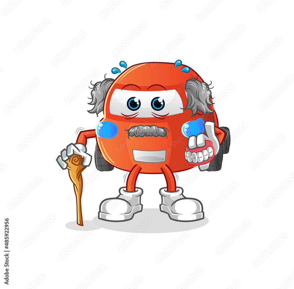 car white haired old man. character vector