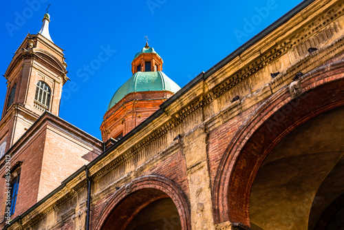 Historic buildings in the city center of Bologna, Italy