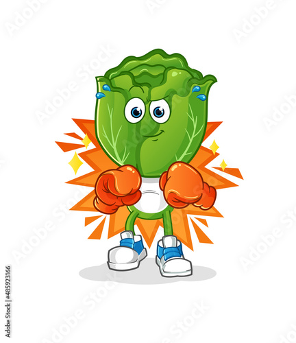cabbage head cartoon boxer character. cartoon mascot vector