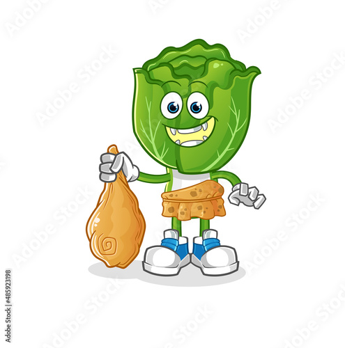 cabbage head cartoon ancient. cartoon mascot vector