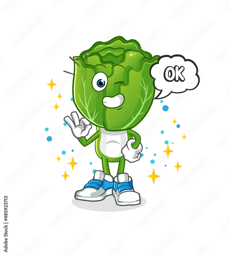 Obraz premium cabbage head cartoon agree mascot. cartoon vector