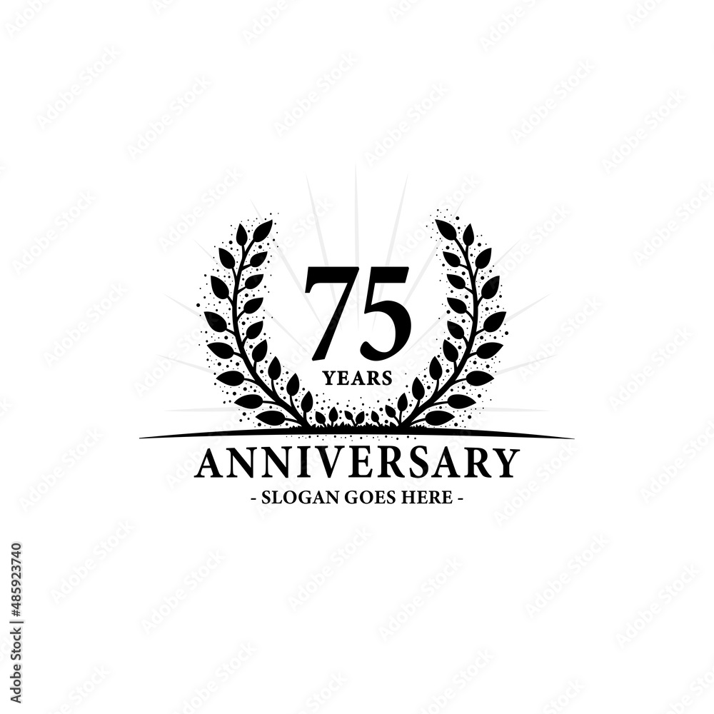 Obraz premium 75 years anniversary logo. Vector and illustration.