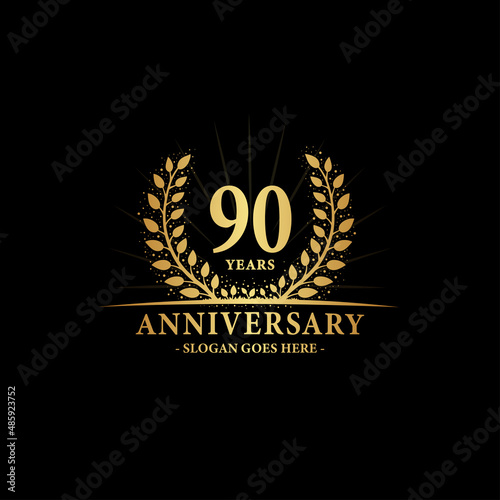 90 years anniversary logo. Vector and illustration.
