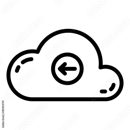 Cloud Data Recieve Flat Icon Isolated On White Background