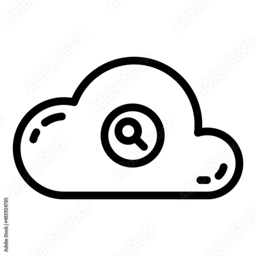 Cloud Data Search Flat Icon Isolated On White Background