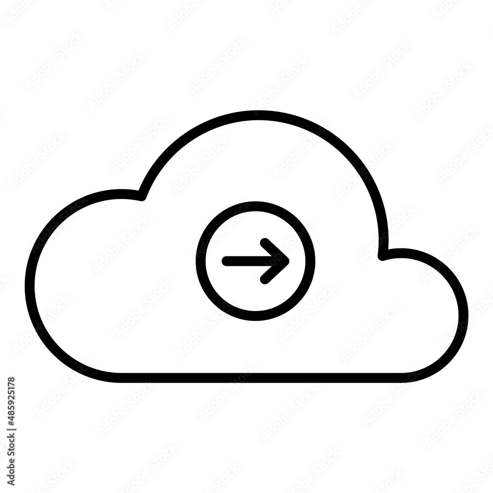 Cloud Data Transmit Flat Icon Isolated On White Background