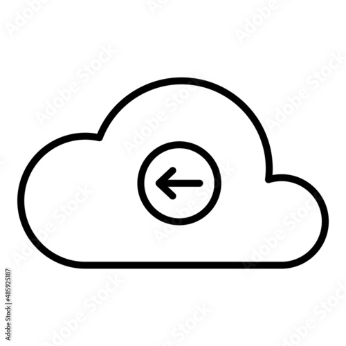Cloud Data Recieve Flat Icon Isolated On White Background