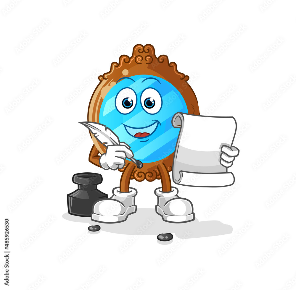 Obraz premium mirror writer vector. cartoon character