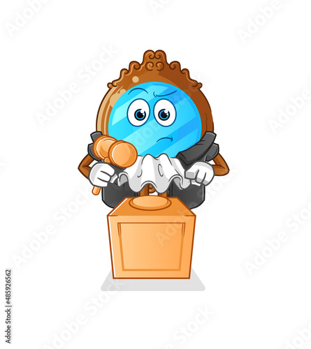 mirror judge holds gavel. character vector