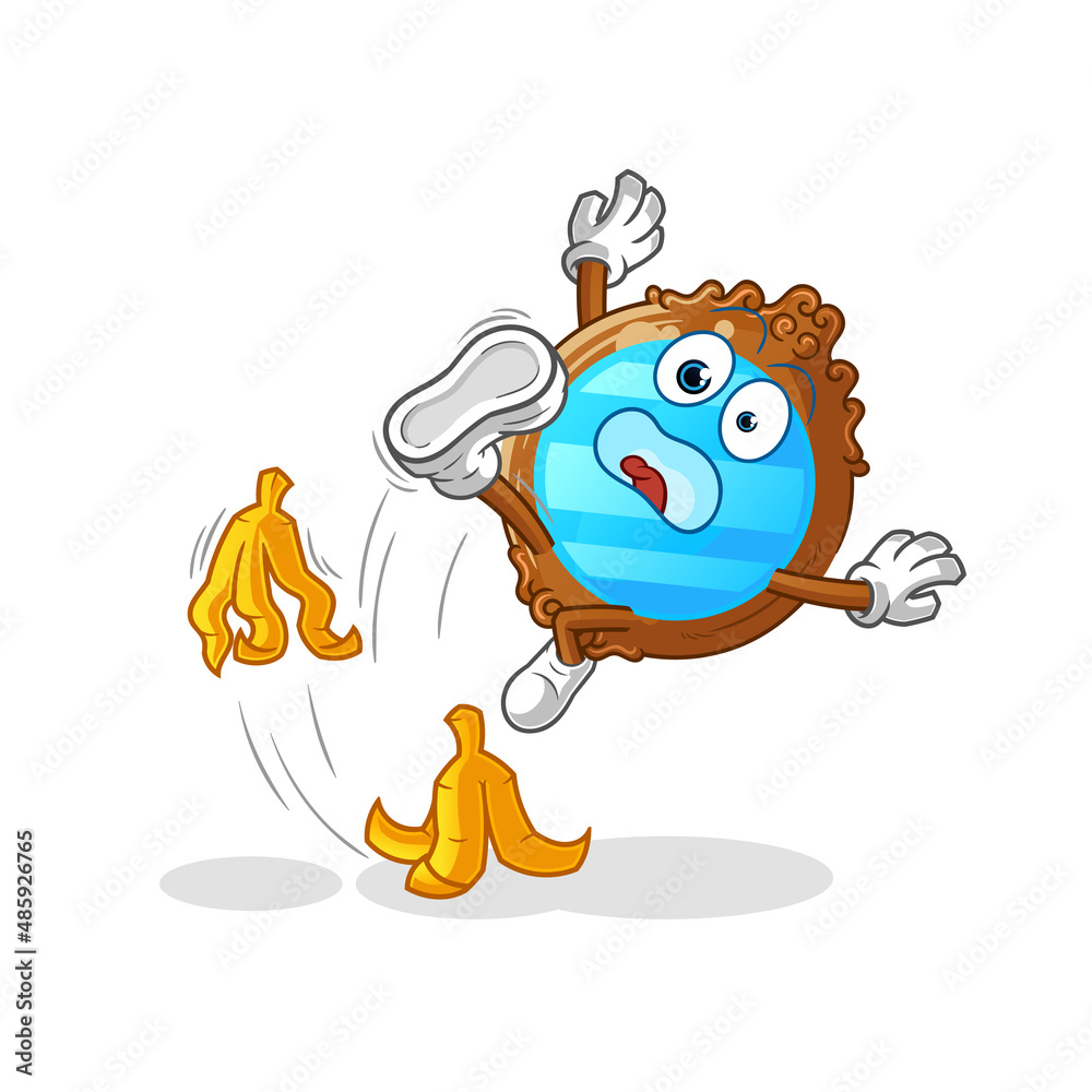 Naklejka premium mirror slipped on banana. cartoon mascot vector