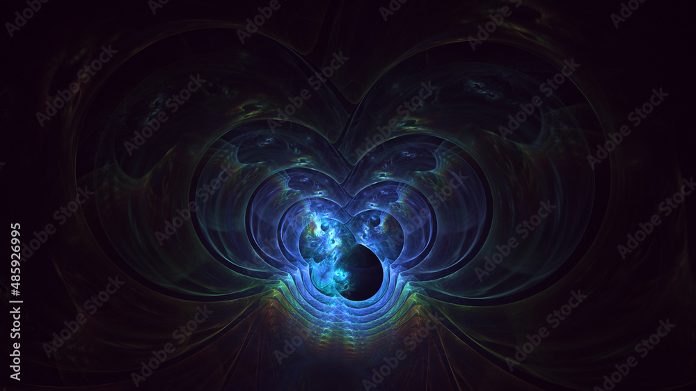 3D rendering abstract fractal light background