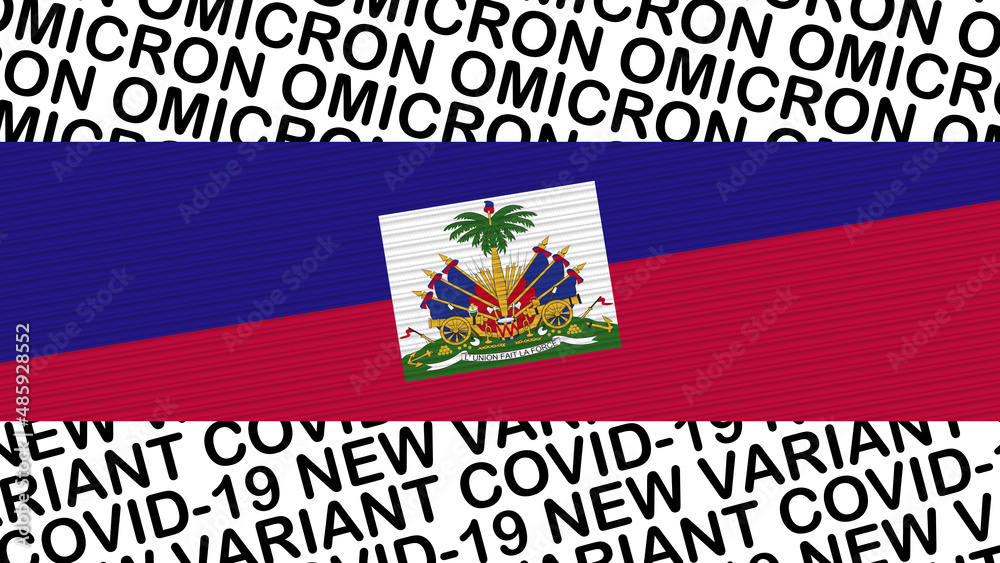 Haiti Flag and New Covid-19 Variant Omicron Title – 3D Illustration Haiti Flag and New Covid-19 Variant Omicron Title – 3D Illustration