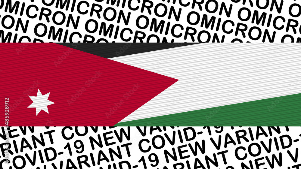 Jordan Flag and New Covid-19 Variant Omicron Title – 3D Illustration Jordan Flag and New Covid-19 Variant Omicron Title – 3D Illustration