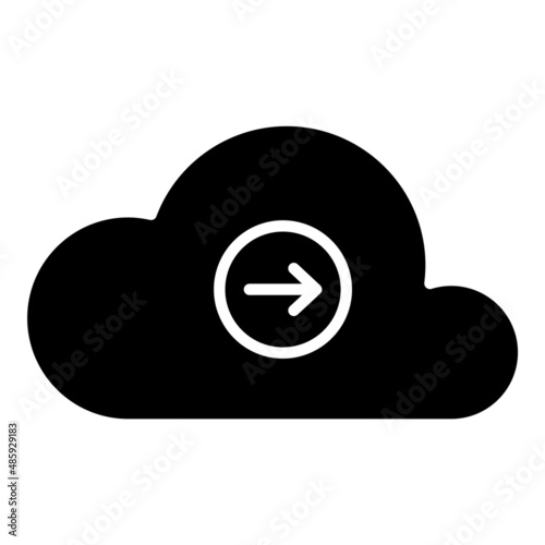 Cloud Data Transmit Flat Icon Isolated On White Background © Maxim