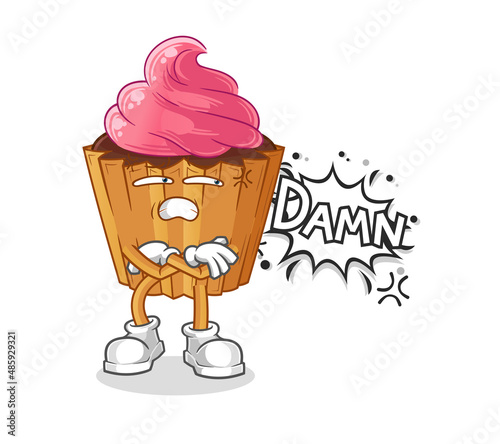 cupcake very pissed off illustration. character vector