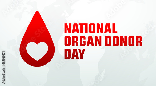 national organ donor day 14th february modern crreative minimalist banner, sign, design concept, social media post, template with red text and organ donation icon on an abstract background.