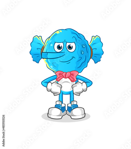 candy head cartoon lie like Pinocchio character. cartoon vector