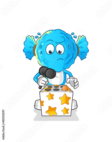 candy head cartoon play whack a mole mascot. cartoon vector