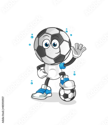 football head cartoon playing soccer illustration. character vector © dataimasu