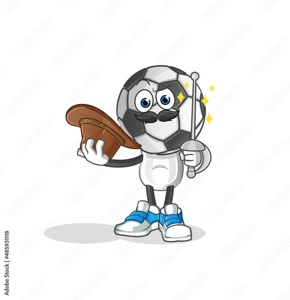 football head cartoon fencer character. cartoon mascot vector