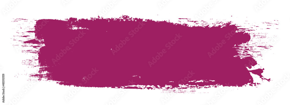 Purple brush stroke isolated on white background. Trendy brush stroke vector for purple ink paint, grunge backdrop, dirt banner, watercolor design and dirty texture. Brush stroke vector