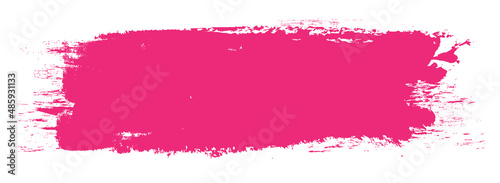 Pink brush stroke isolated on white background. Trendy brush stroke vector for pink ink paint, grunge backdrop, dirt banner, watercolor design and dirty texture. Brush stroke vector