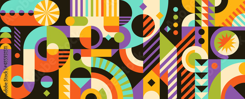 Abstract background design with colorful geometric shapes. Vector illustration.