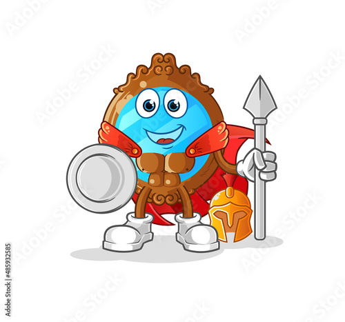 mirror spartan character. cartoon mascot vector