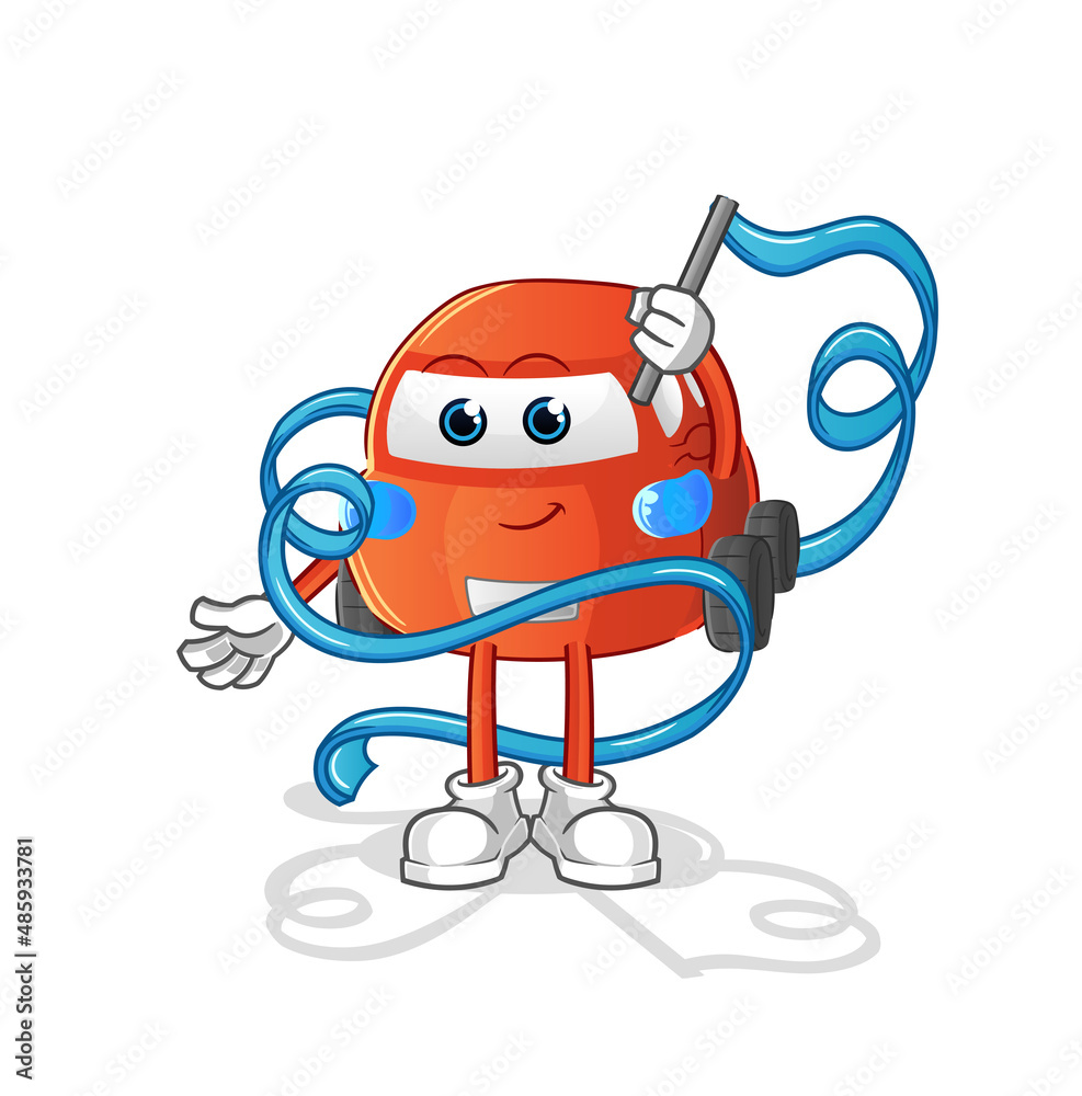 car Rhythmic Gymnastics mascot. cartoon vector