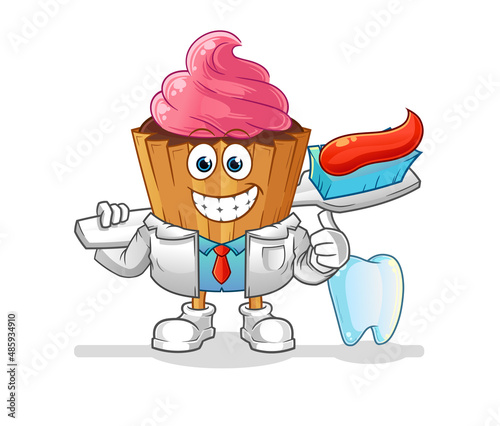 cupcake dentist illustration. character vector