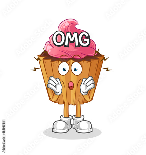 cupcake Oh my God vector. cartoon character
