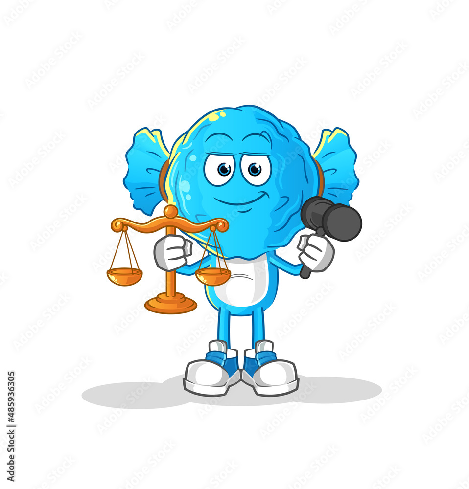 candy head cartoon lawyer cartoon. cartoon mascot vector
