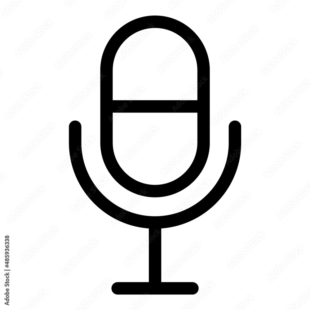 Microphone Flat Icon Isolated On White Background Microphone Flat Icon Isolated On White Background