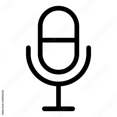 Microphone Flat Icon Isolated On White Background