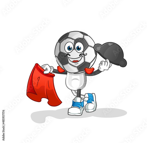 football head cartoon matador with red cloth illustration. character vector