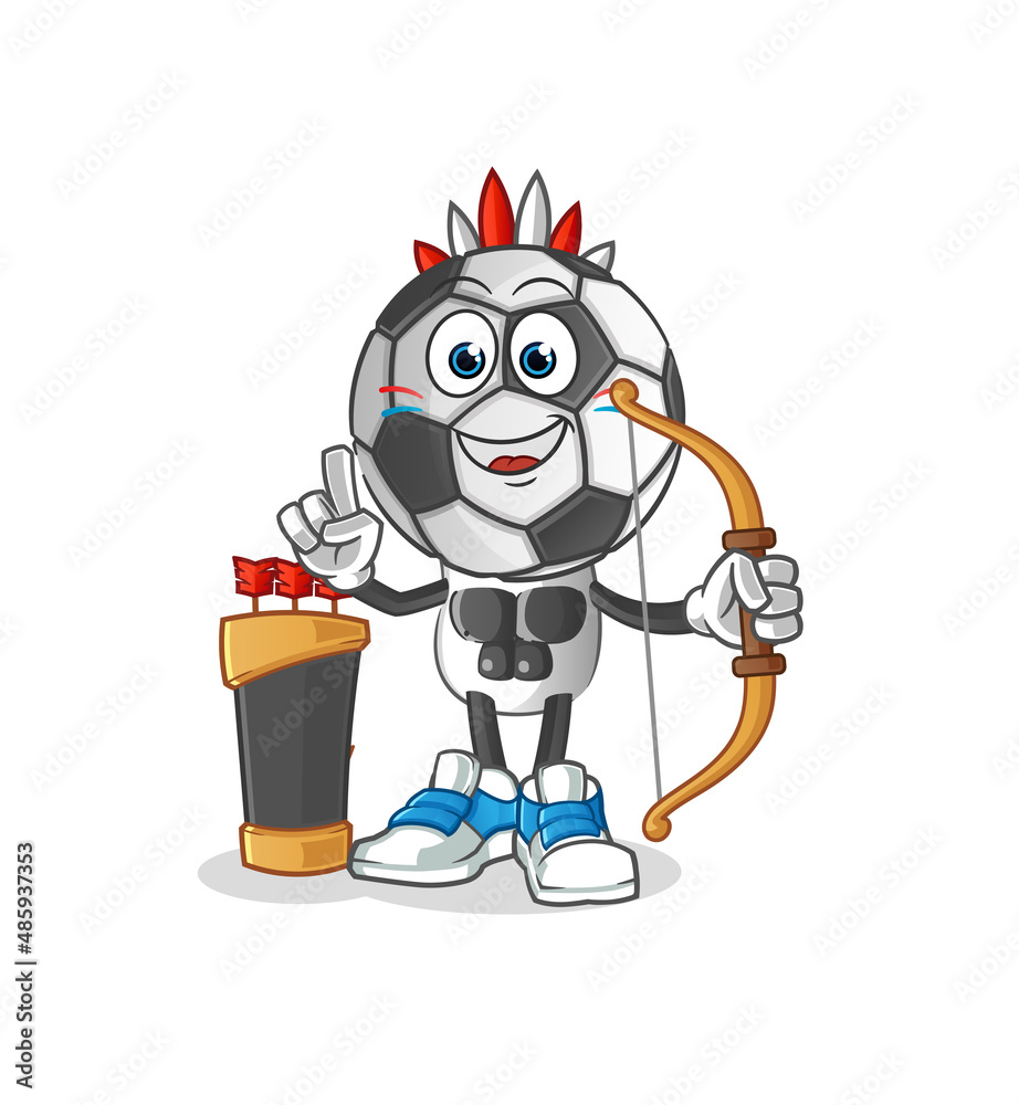Fototapeta premium football head cartoon native american tribe. cartoon vector