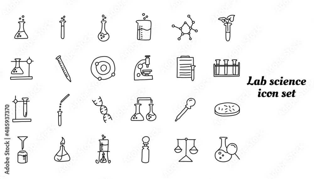 Lab science icon set bundles Lab science icon set bundles