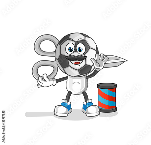 football head cartoon barber. cartoon mascot vector