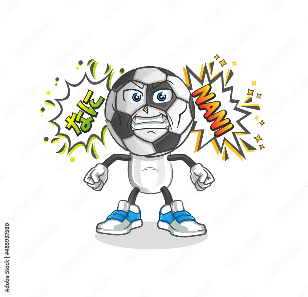 football head cartoon anime angry vector. cartoon character