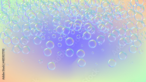 Suds bubble. Detergent bath foam and soap for bathtub. Shampoo. 3d vector illustration design. Aqua Blue fizz and splash. Realistic water frame and border. colorful liquid suds.