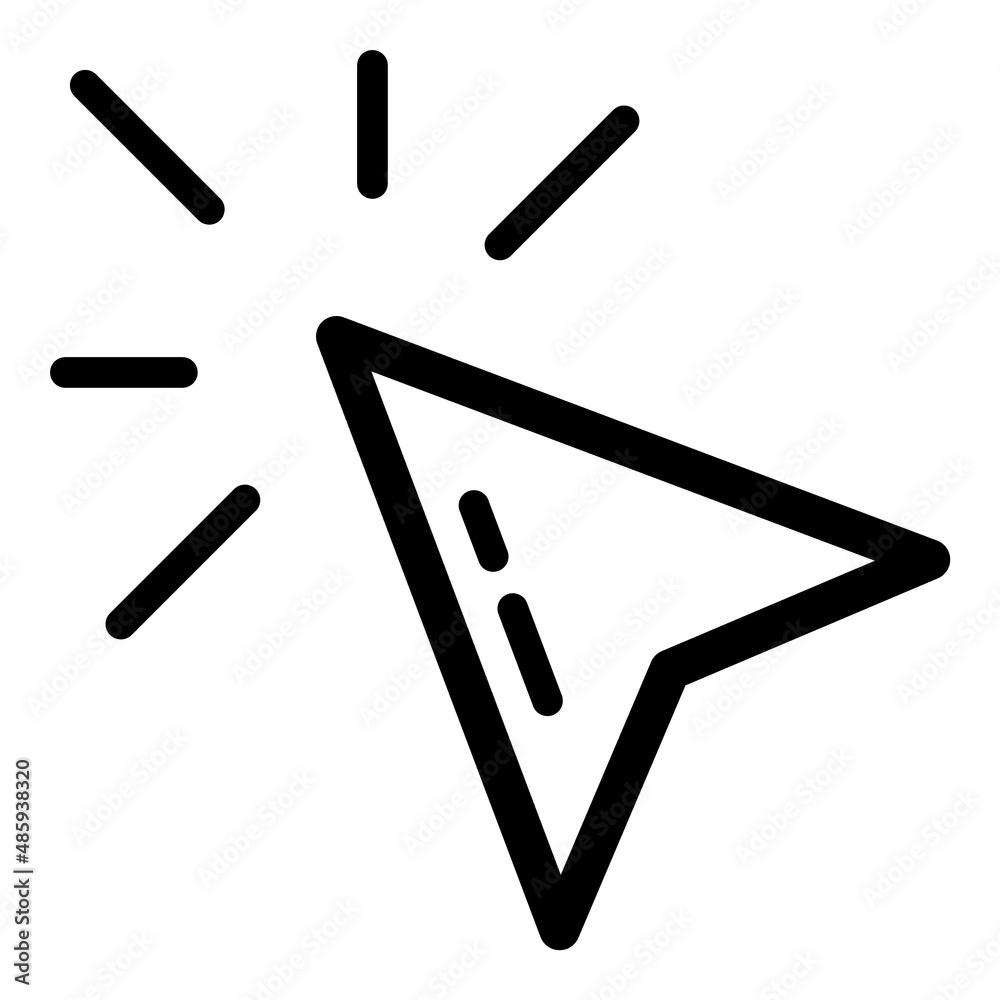 Cursor Click Flat Icon Isolated On White Background Cursor Click Flat Icon Isolated On White Background