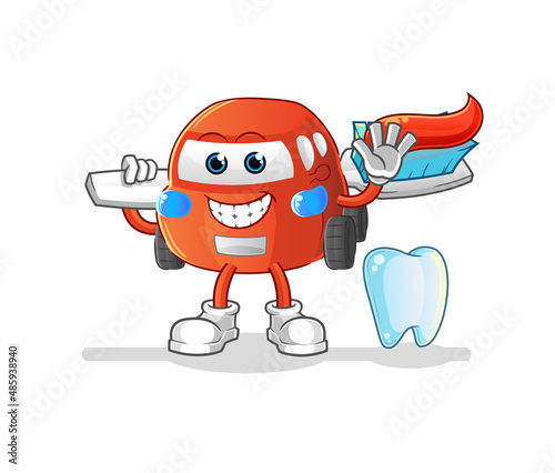 car dentist illustration. character vector