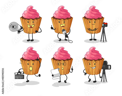 cupcake entertainment group character. cartoon mascot vector