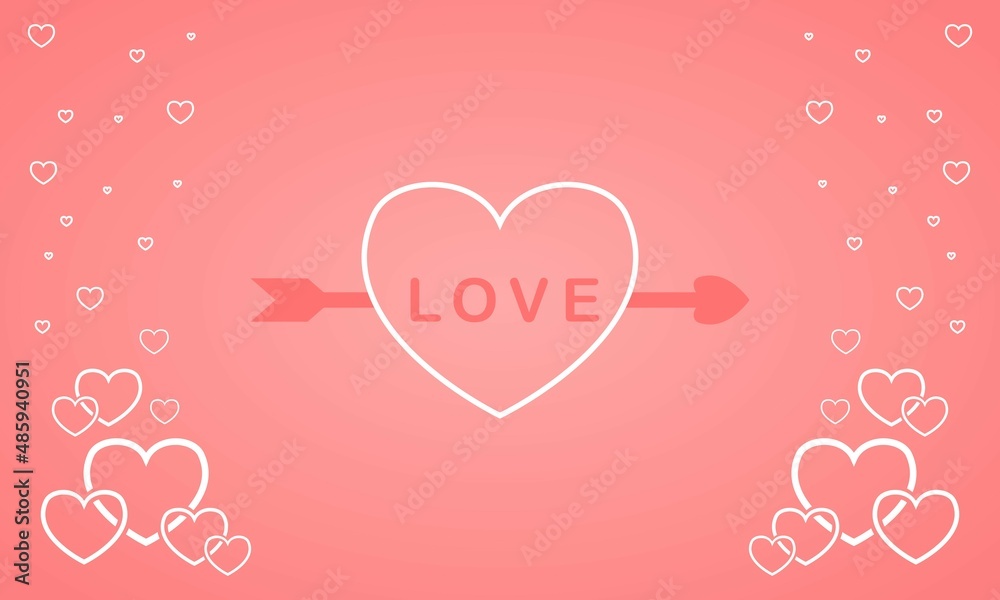 Posters or vouchers of love. Love object background. Vector illustration.