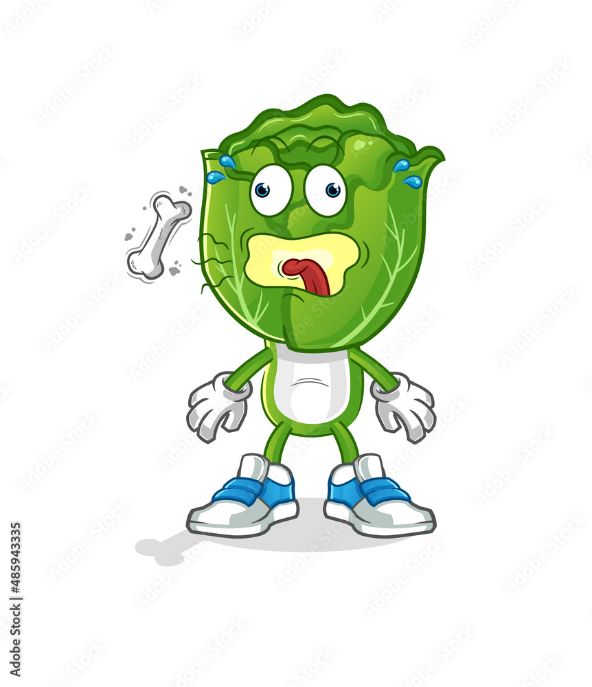 Obraz premium cabbage head cartoon burp mascot. cartoon vector