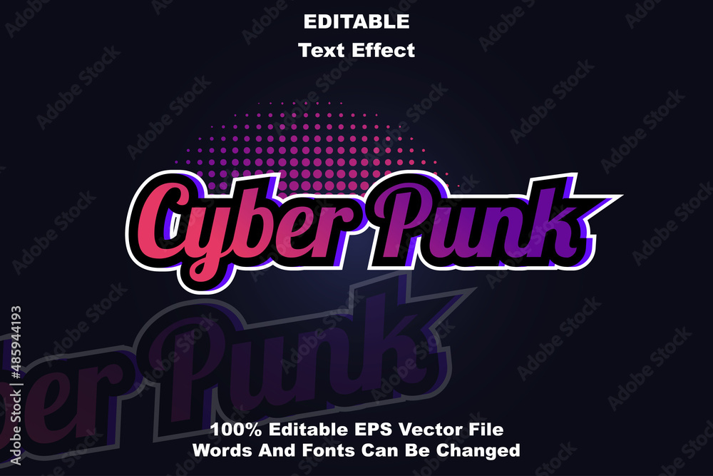 cyber punk editable text effect