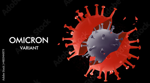 Omicron new SARS mutation variant B.1.1.529 concept .  vector illustration