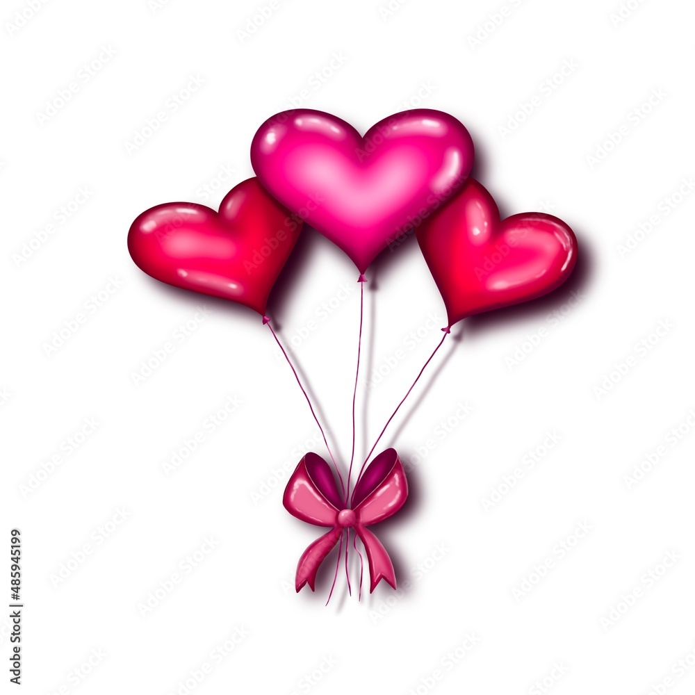 pink heart with ribbon